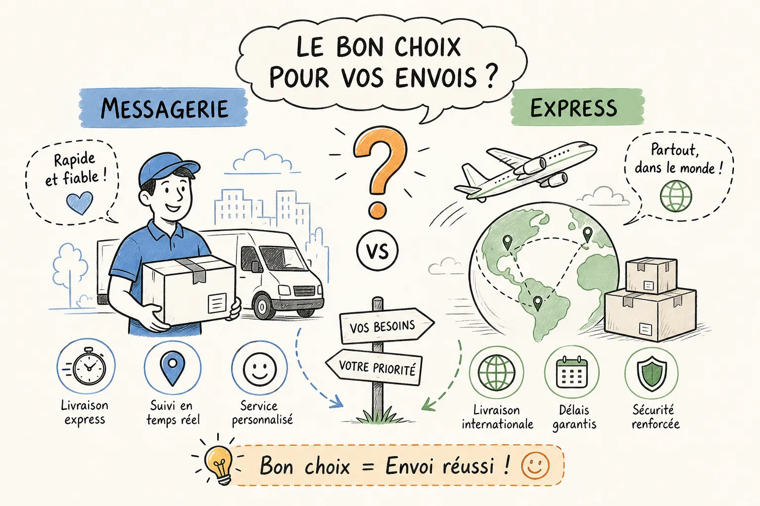 Messagerie ou express : lequel choisir pour vos envois ?
